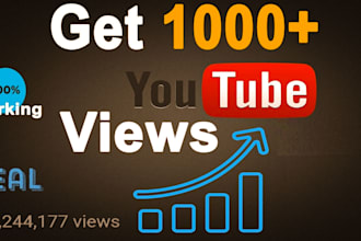get your youtube video with 1000 real organic views fast
