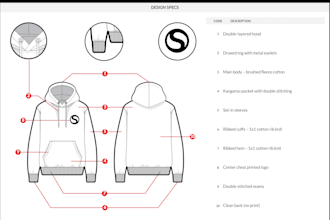 professional tech pack with flat sketch for your fashion design
