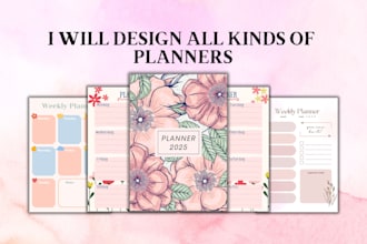 design printable daily, weekly, monthly planner and journal