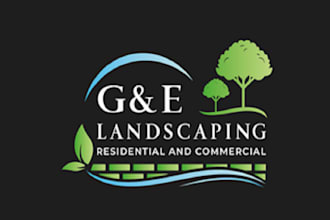 design traditional landscaping and lawn logo
