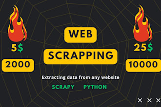 do python data extraction, web scraping, and data mining