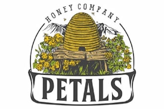 design clean natural honey company logo