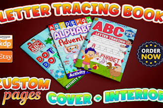 custom letter tracing handwriting activity book and alphabet tracing workbook