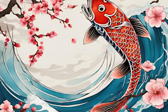 create your unique and professional japanese tattoo design