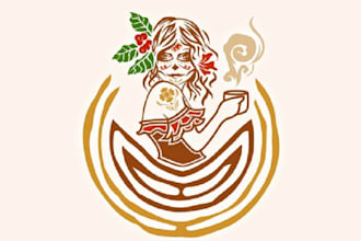 design attractive cafe coffee tacos catrina logo