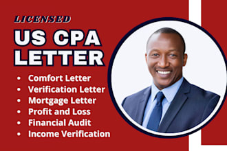 provide US CPA, audit financial statement, comfort letter, mortgage, tax return