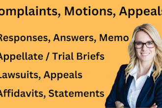be your online lawyer for motions, lawsuits, complaints, appeals