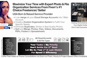 organize digital cloud photos, files for you into folders and map files