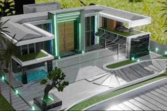 build3d large scale villainterior model on sketchup3d rendering,3d layout design