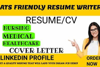 craft professional medical healthcare and nursing cv, and cover letters