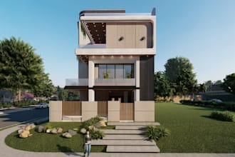 renovate 3d luxury villa, facade apartment, exterior design, cgi render, vr tour