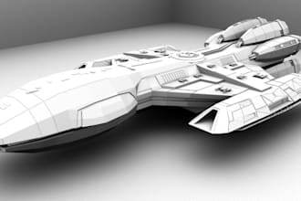 sculpt 3d hard surface model, spaceship model, amour model for 3d printing