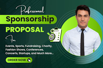 write and design a sponsorship proposal or letter package, event, or nonprofit