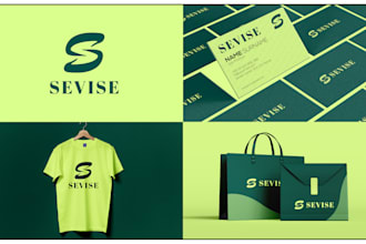 design modern, clothing, initial letter, monogram logo with branding kit