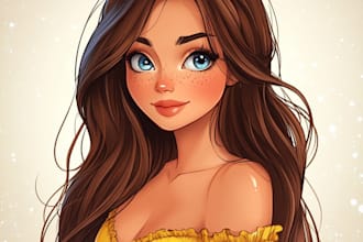 do a portrait in semi realism disney cartoon style
