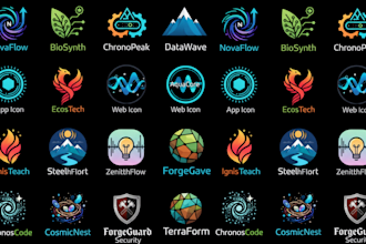 design favicon, app icon and web icon and logo