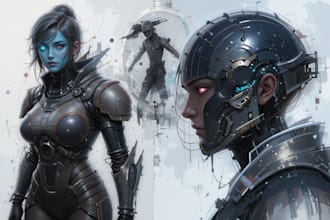 create sci fi concept art illustrations