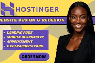 buuild hostinger website, redesign and design hostinger bluehost and e commerce