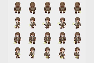 create character sprite sheets, pixel art, indie game art, steam capsule, 8bit