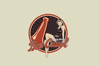 design creative pub crawl themed business logo