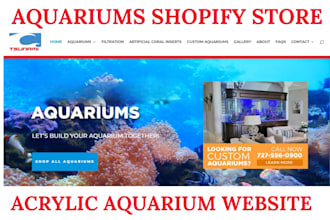 design aquarium ecommerce website aquarium tanks acrylic aquarium shopify store