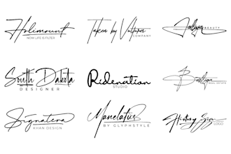 design unique handwriting autograph cursive signature logo