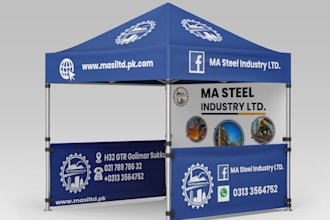 design canopy tent, roll up banner, trade show event