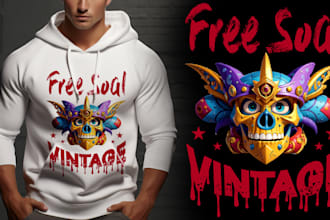 custom skull, alien graphics vintage t shirts design