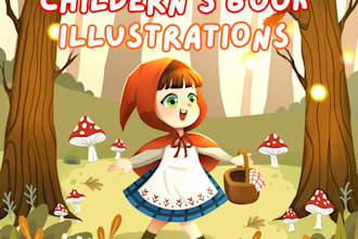 draw cute childerns book illustration and cover