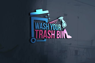 provide stunning  incredible wash trash cleaning logo