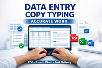 do copy typing, PDF conversion, and data entry