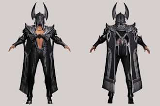 optimize 3d game character pbr texture rig retopology armor, 3d animation