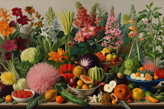 draw your flowers fruits vegetable and botanical plants