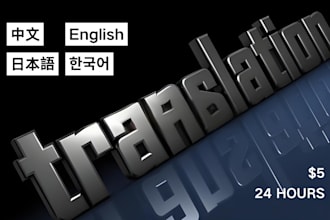 translate chinese to english, japanese, korean
