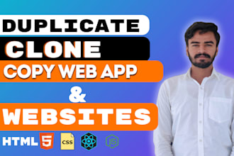 duplicate web app, copy clone website in html css, react js