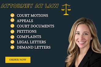 draft court documents, pleadings, motion, lawsuit, complaint, petition, appeals