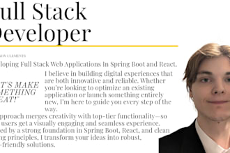 develop a full stack website using spring boot and react