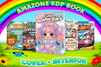 design cover interior, book cover, and kids coloring book for amazon kdp