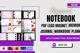 design, format notebook memoir workbook journal daily planner for amazon kdp