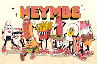 design vintage mascot illustrations for streetwear brands