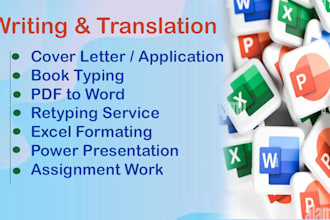 edit photos, create resume, and ms office tasks
