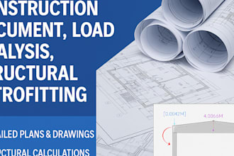 provide a construction document, load analysis, structural retrofitting