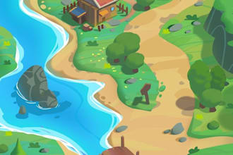 design 2d game assets props icons and UI for your game