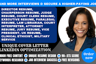 write resume for judge, chairperson, federal agency, legislative and sommelier