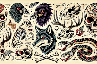 make you a traditional old school tattoo style design