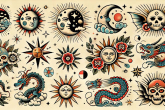 make you a traditional old school tattoo style design