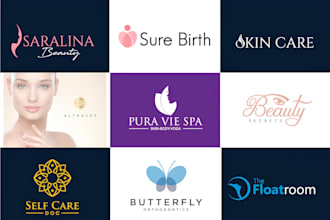 design beauty, perfume, skin care, spa and cosmetics logo with free source file