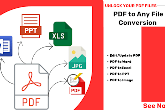 do fast and accurate file conversion PDF to word, excel, google sheet and PPT