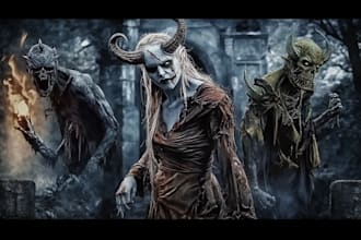 drow fantasy and fantasy horror character illustration