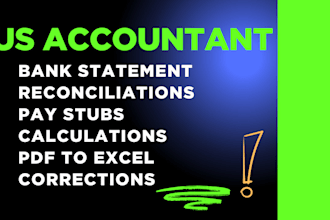 do bookkeeping bank statement reconciliations stubs returns